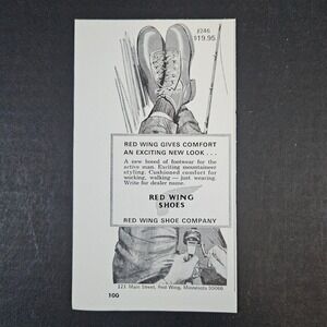 1967 Red Wing MN Shoe Company‎ Vintage Print Ad Mountaineer Styling Work Boots